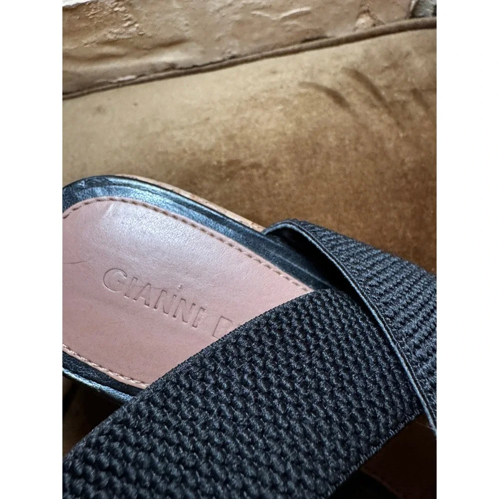 Woman Gianni Bini Platform Sandals size 6 Black Excellent Cork Elastic Straps